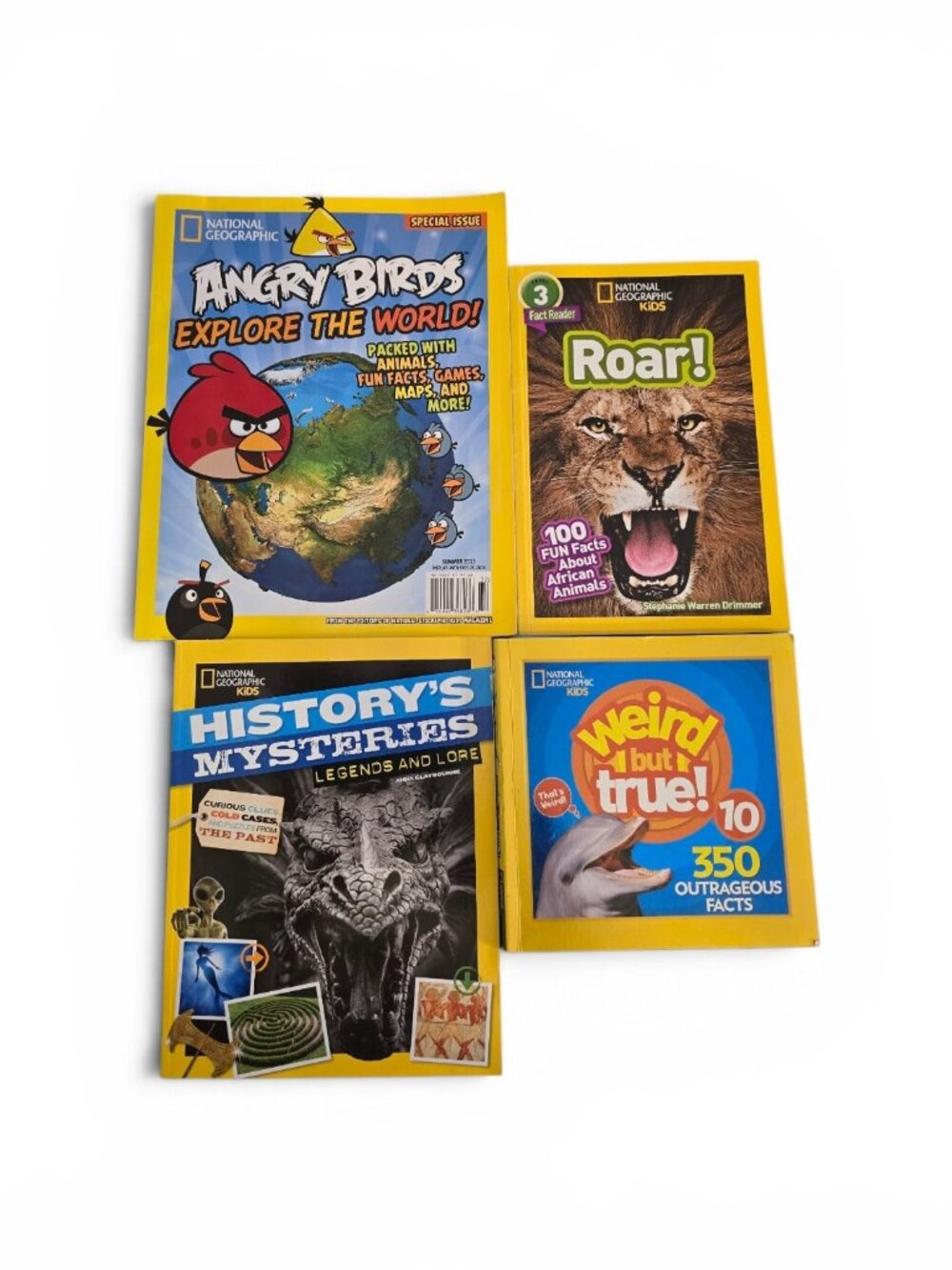 National Geographic Kids Book Lot 4 Angry Birds Weird But True History Roar